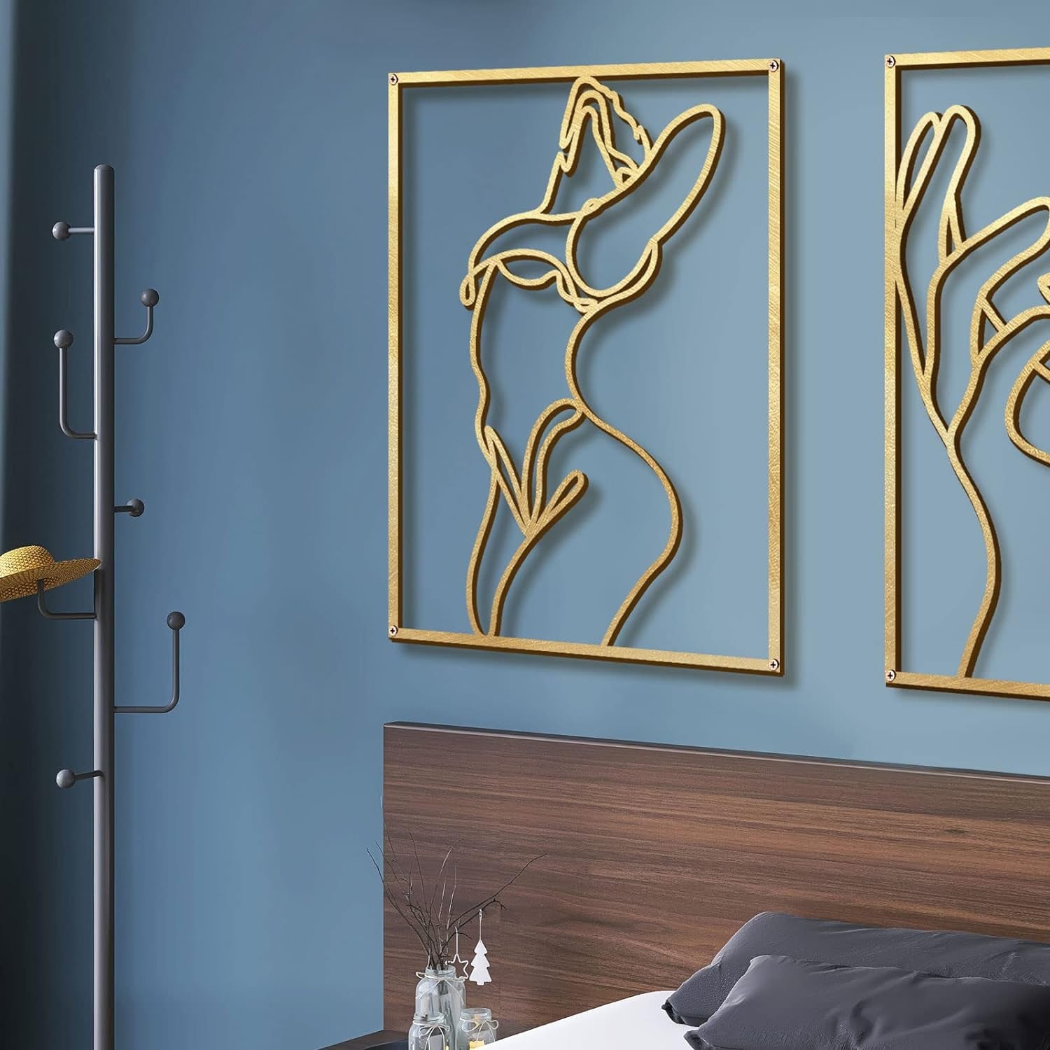 4 Pack Gold Wall Art Décor, (Gold Classic Style, M Size 17 X 11.8'')