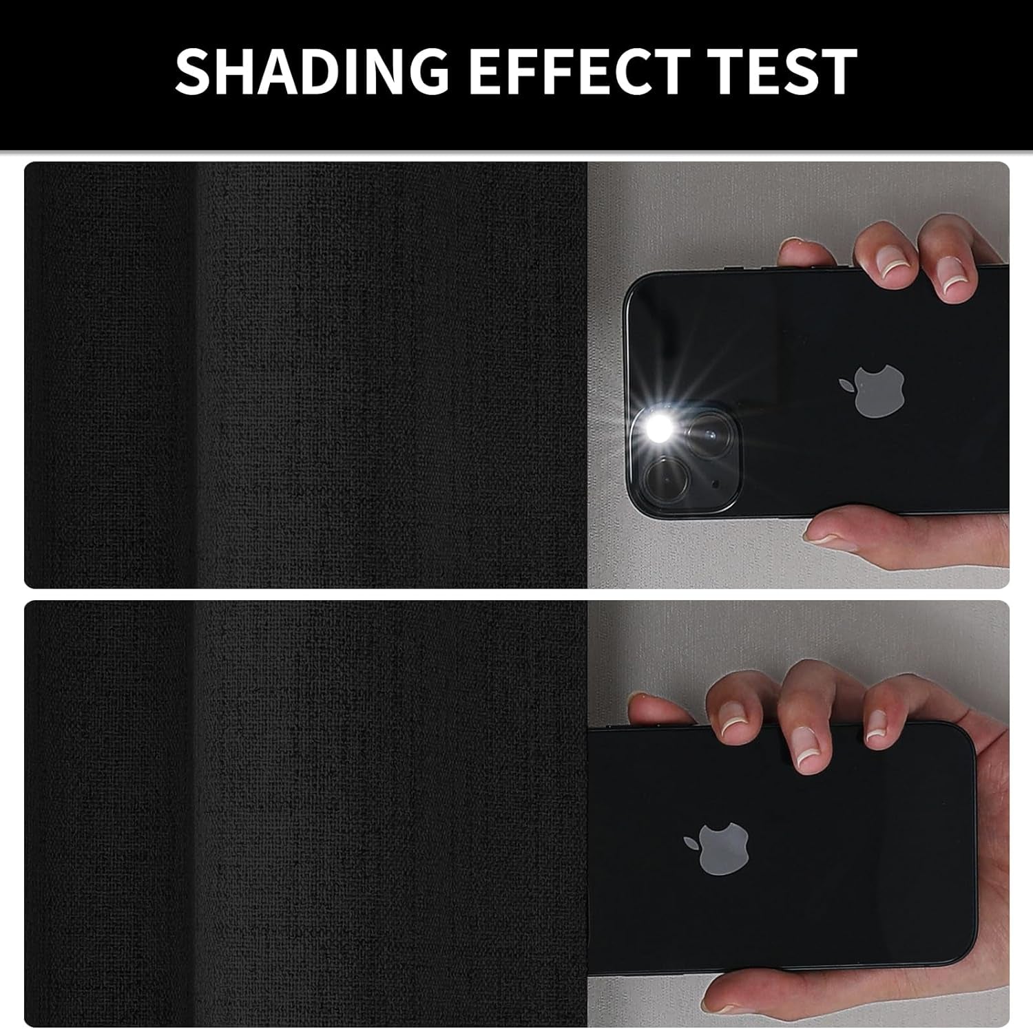 Natural Linen Curtains 2 Panels Set100% Blackout Thermal Insulated (52X84 Inch,Black)