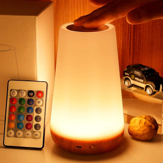 Night Light, Dimmable Touch Lamp for Bedroom, 5 Brightness 13 RGB Colors, Night Lights for Baby Nursery Bathroom