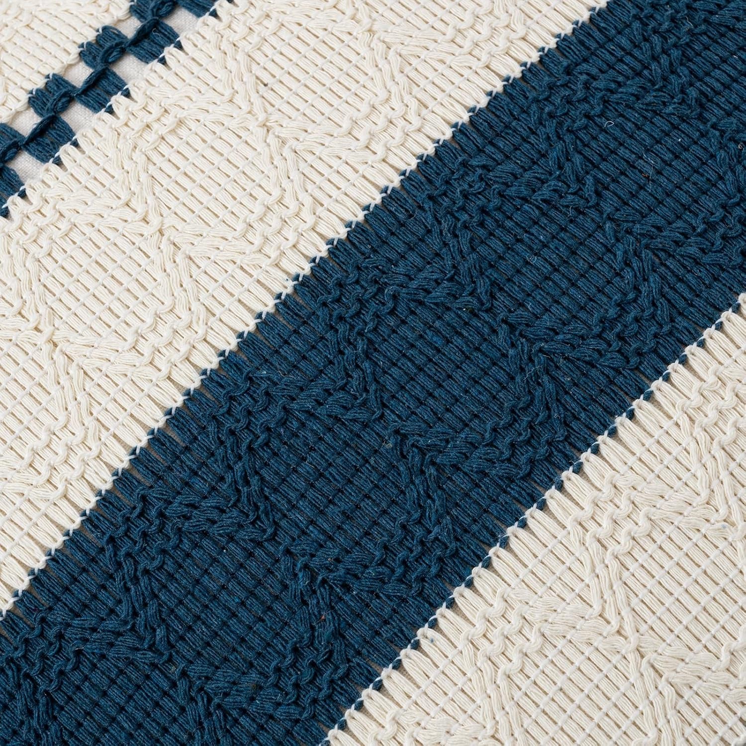 Set of 1 Boho Teal Lumbar Decorative Throw Pillow Cover 12X20 Inch