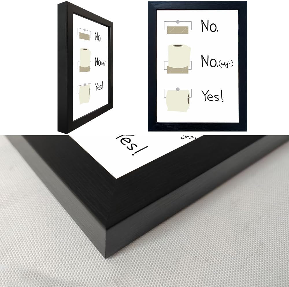Bathroom Picture Wall Decor, Toilet Paper Bathroom Rule Wall Art, Bathroom Sign