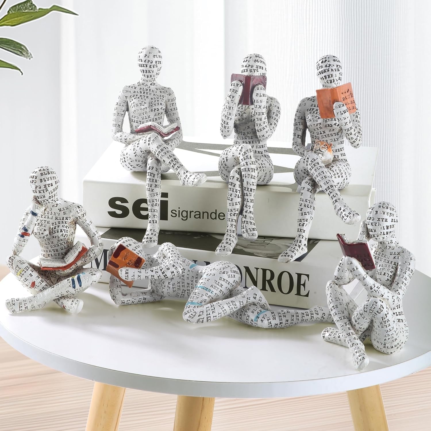 Home Decor Pulp Reading Women Thinker Statue Aesthetic Sculpture