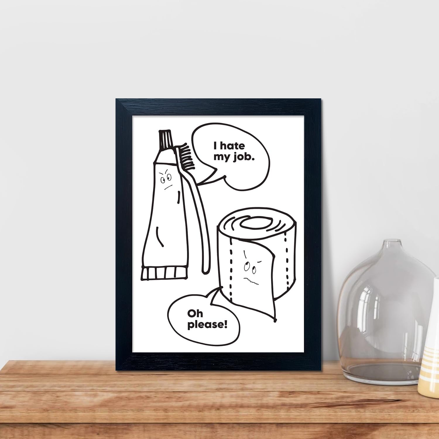 Black and White Bathroom Wall Decor Funny Bathroom Quote Wall Art Framed