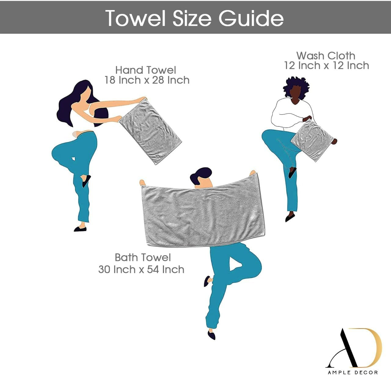 100% Green Cotton Luxury 6 Piece Towels Set