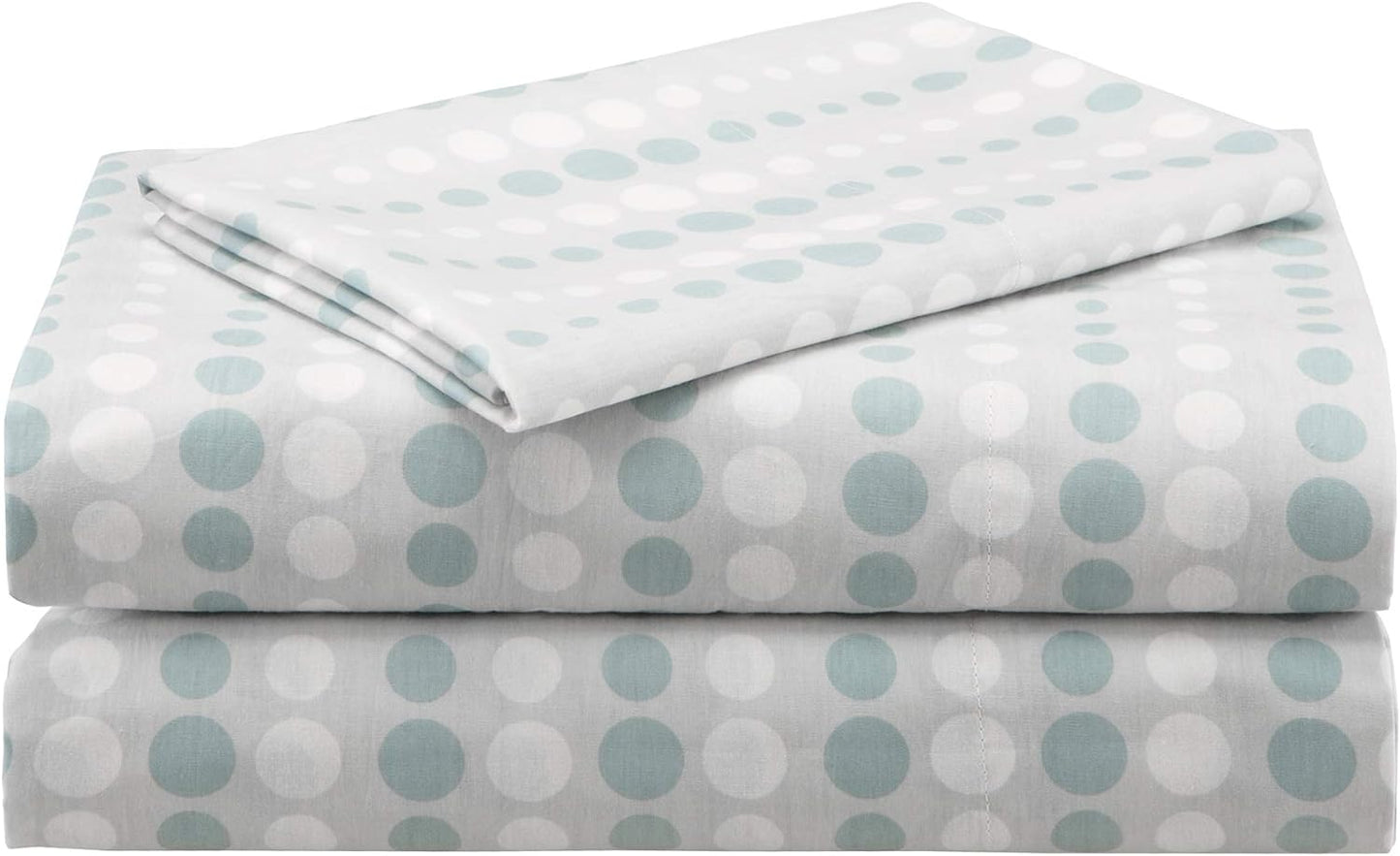 Essentials Bed in a Bag Comforter, Vibrant Color Design All Season down Alternative Cover with Complete Cotton Sheet Set, Full(78"X86"), Knowles, Circular Aqua, 9 Piece