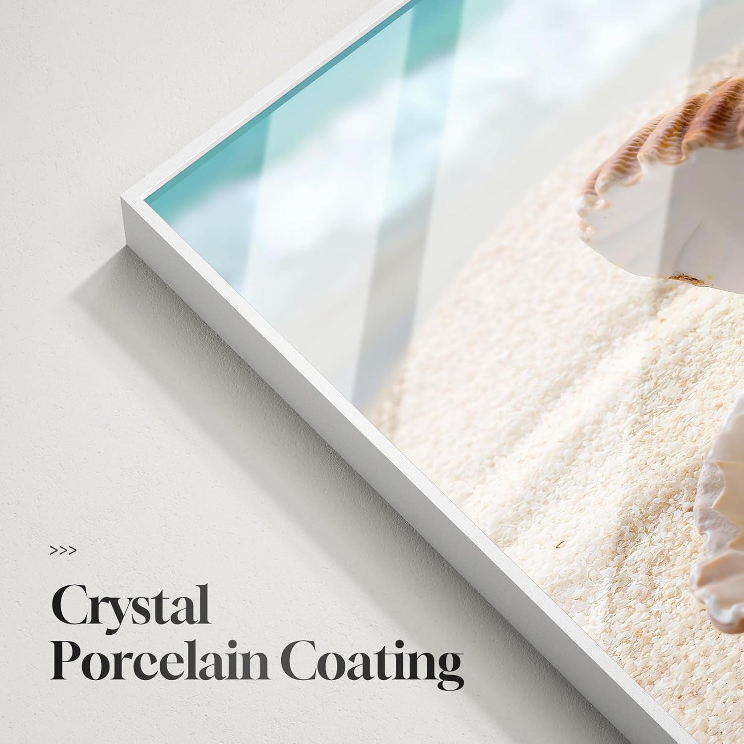 Framed Bathroom Wall Art, Modern Beach Coastal Coral Painting Print Artwork, 12X16 Inch