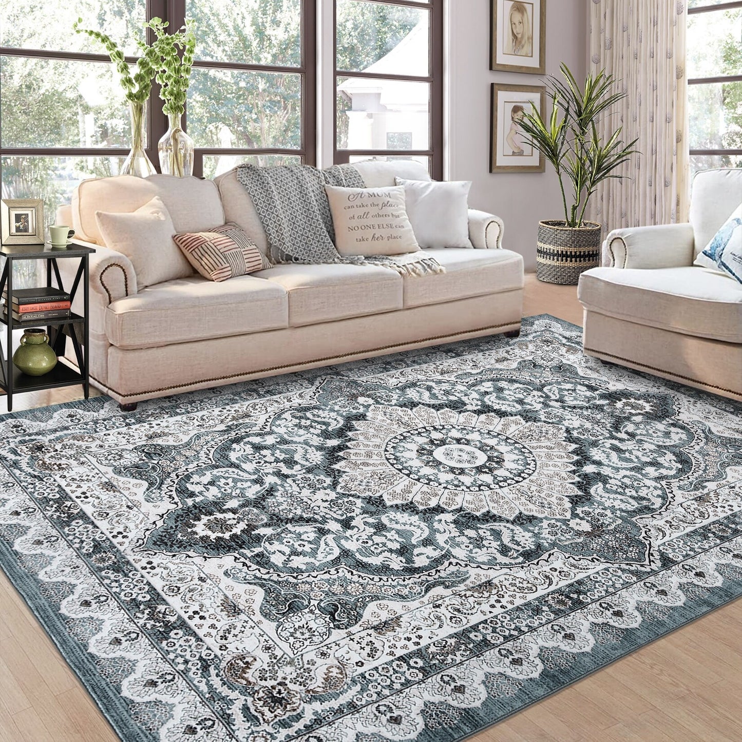 Glowsol Boho Rugs Washable Non-Slip Area Rug Stain Resistant Carpet