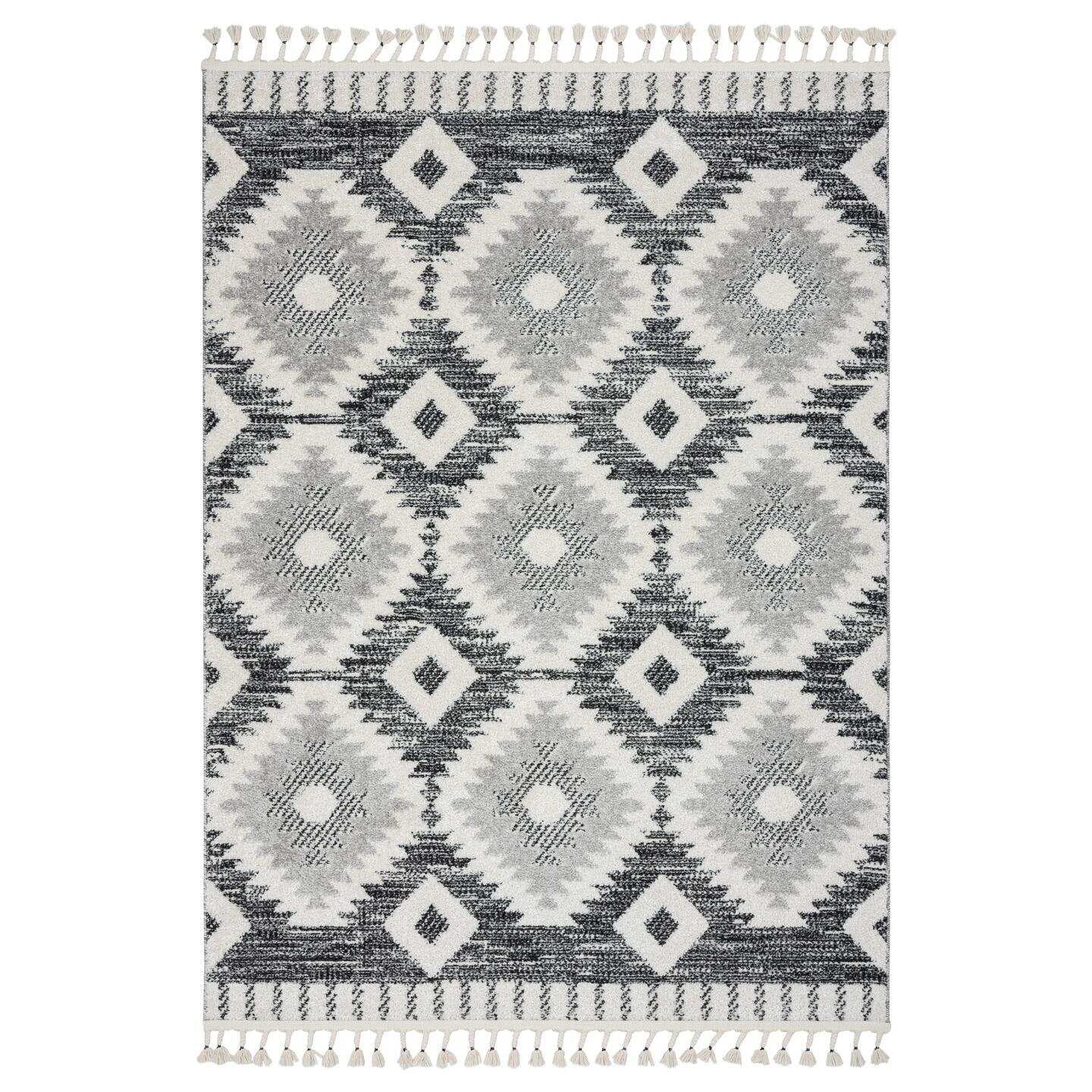Luxe Weavers Moroccan Geometric Diamond Area Rug, Indoor Carpet with Fringes