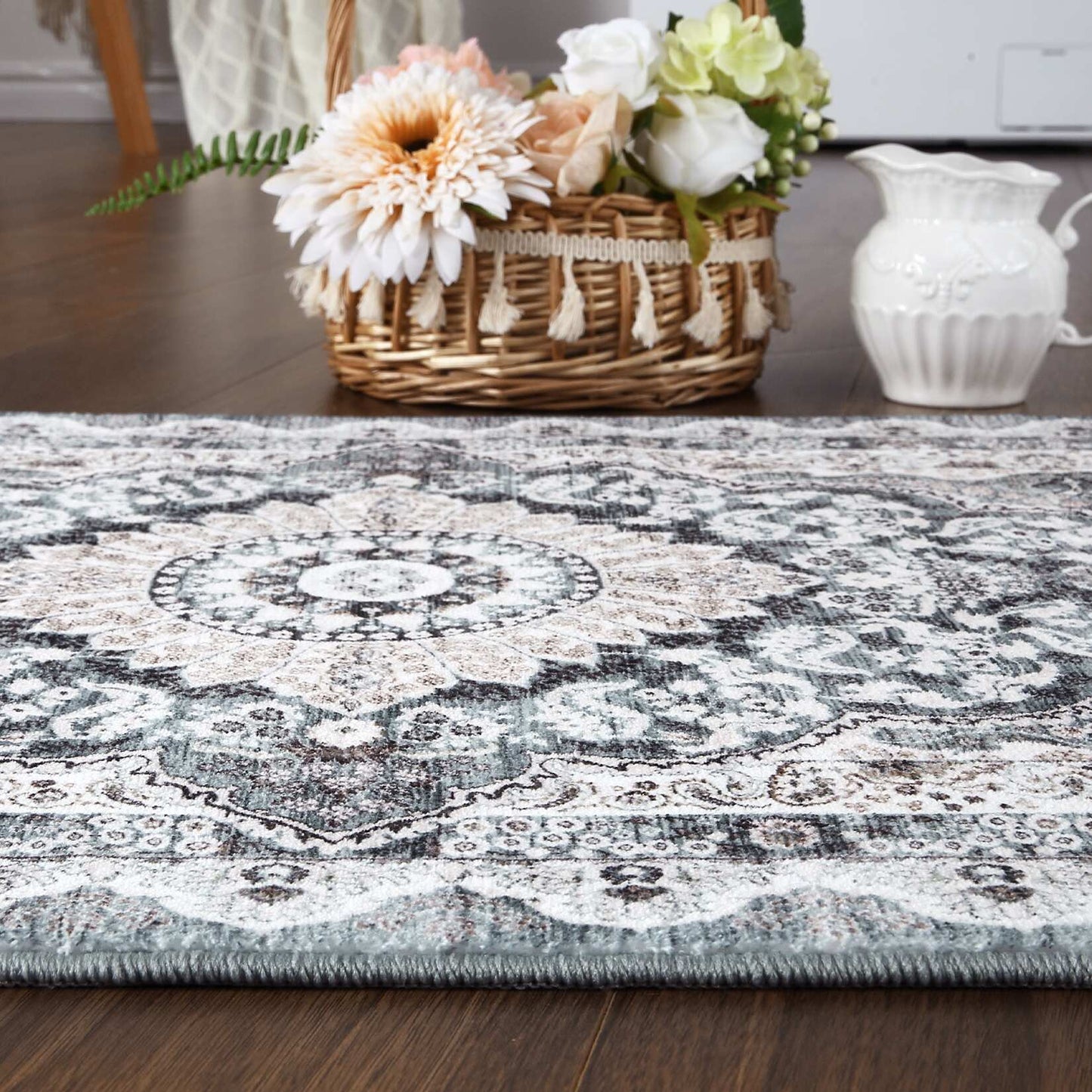 Glowsol Boho Rugs Washable Non-Slip Area Rug Stain Resistant Carpet