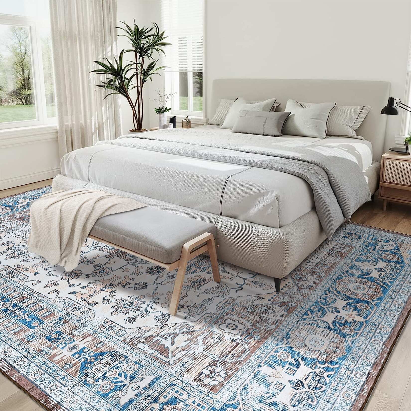 Glowsol Area Rugs Distressed Vintage Accent Carpet for Living Room Washable Rug