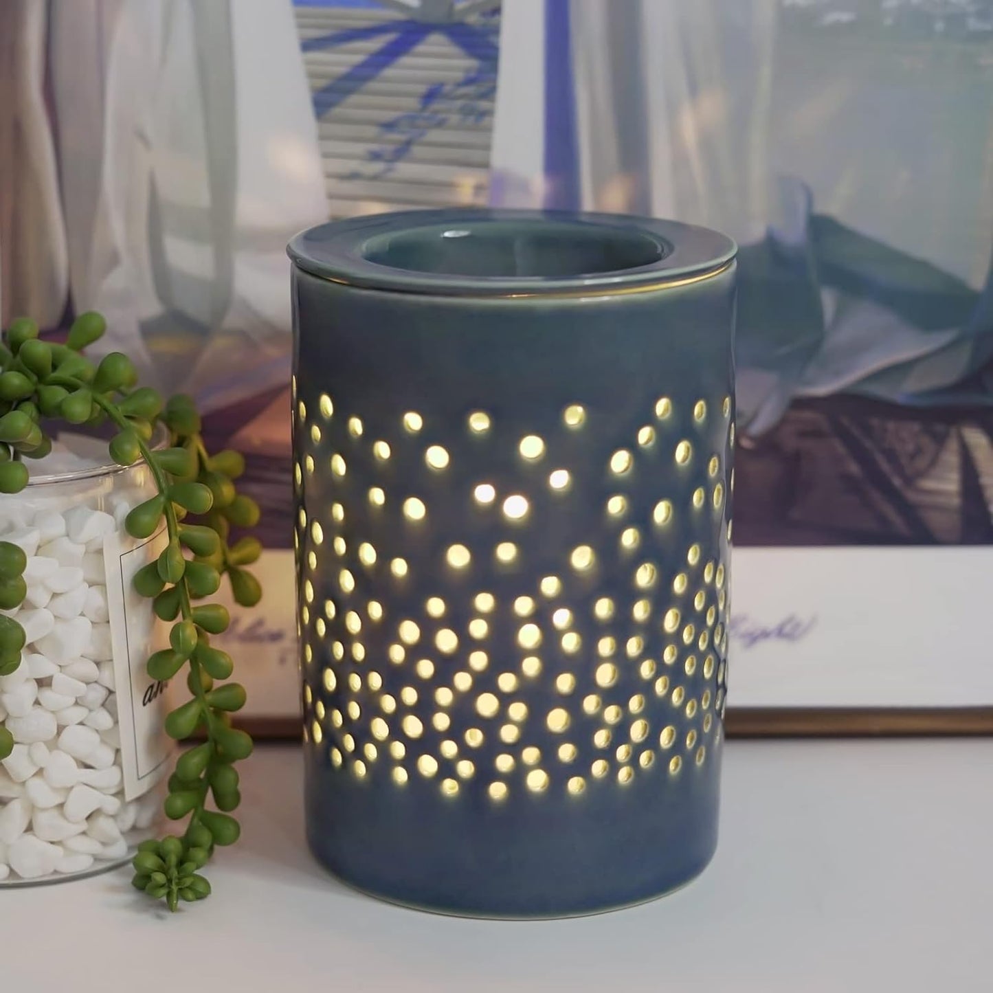 Wax Melt Warmer Burner Ceramic Electric Fragrance Oil Burner Melter for Home Office Bedroom Living Room Gifts & Decor