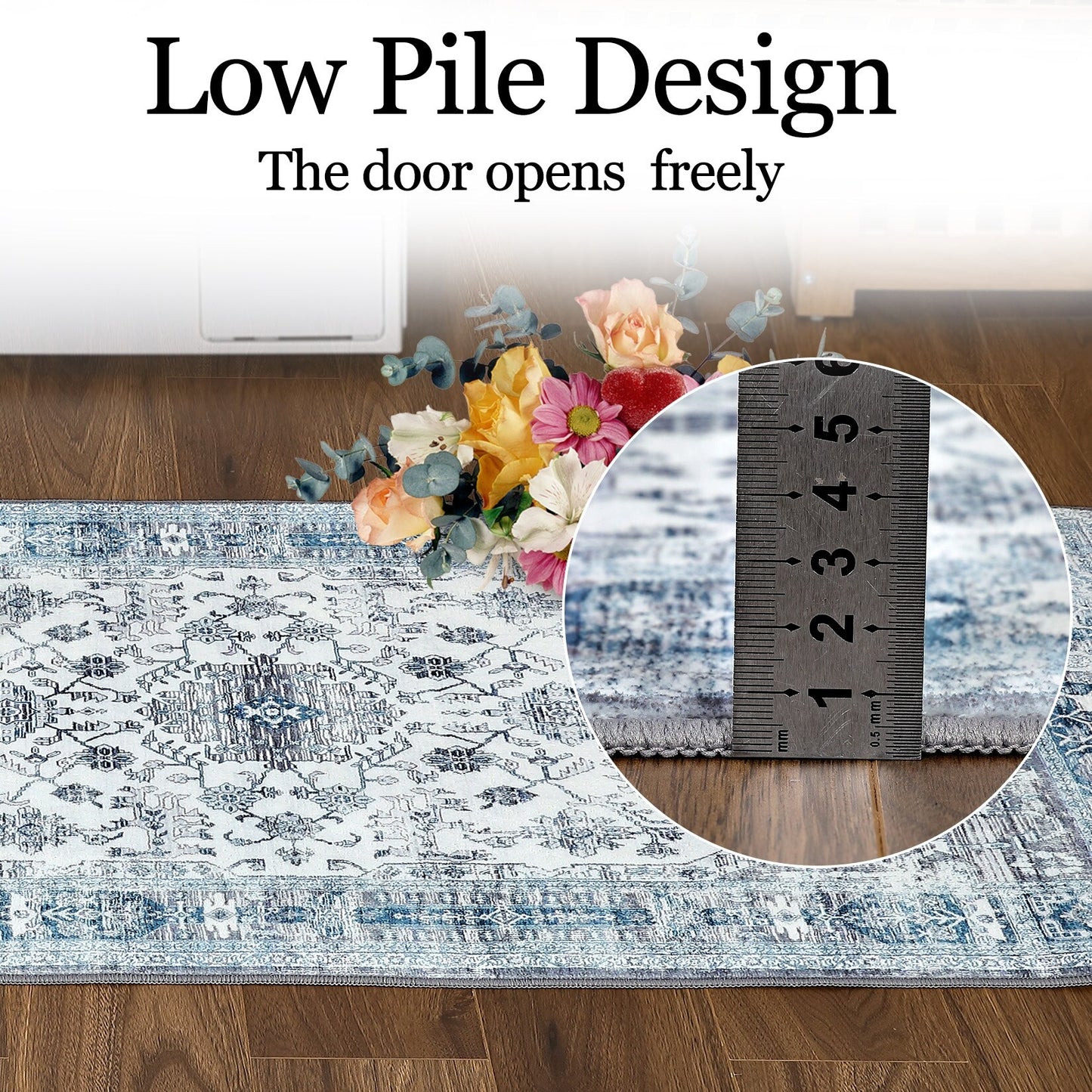 Glowsol Area Rugs Distressed Vintage Accent Carpet for Living Room Washable Rug