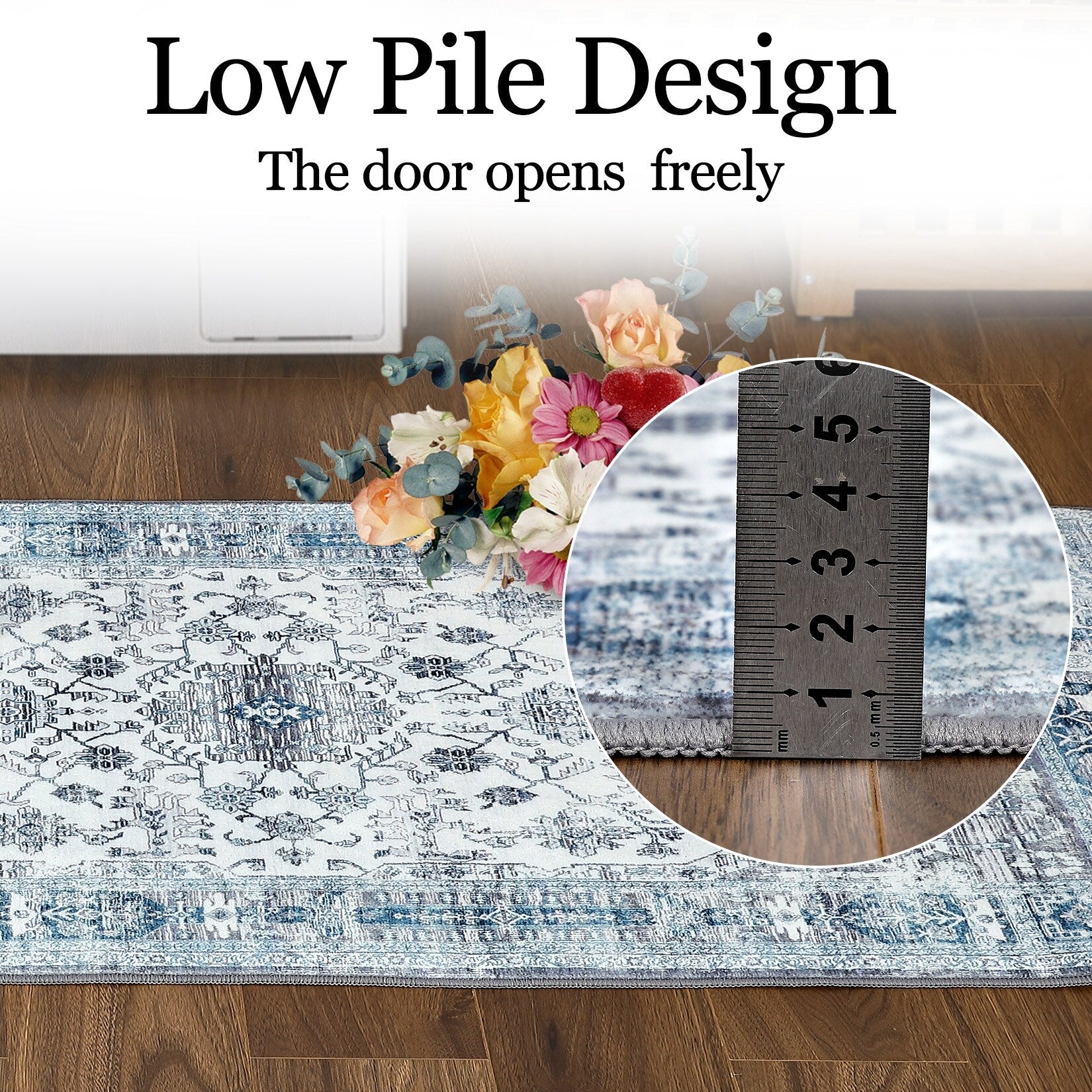 Glowsol Area Rugs Distressed Vintage Accent Carpet for Living Room Washable Rug