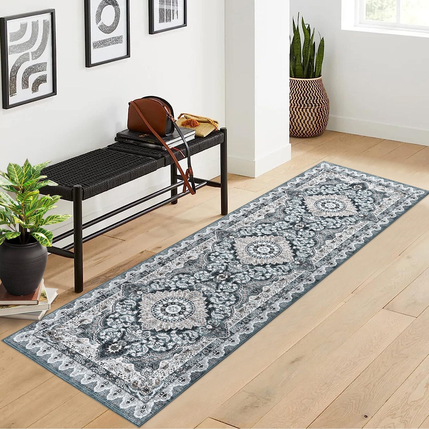 Glowsol Boho Rugs Washable Non-Slip Area Rug Stain Resistant Carpet