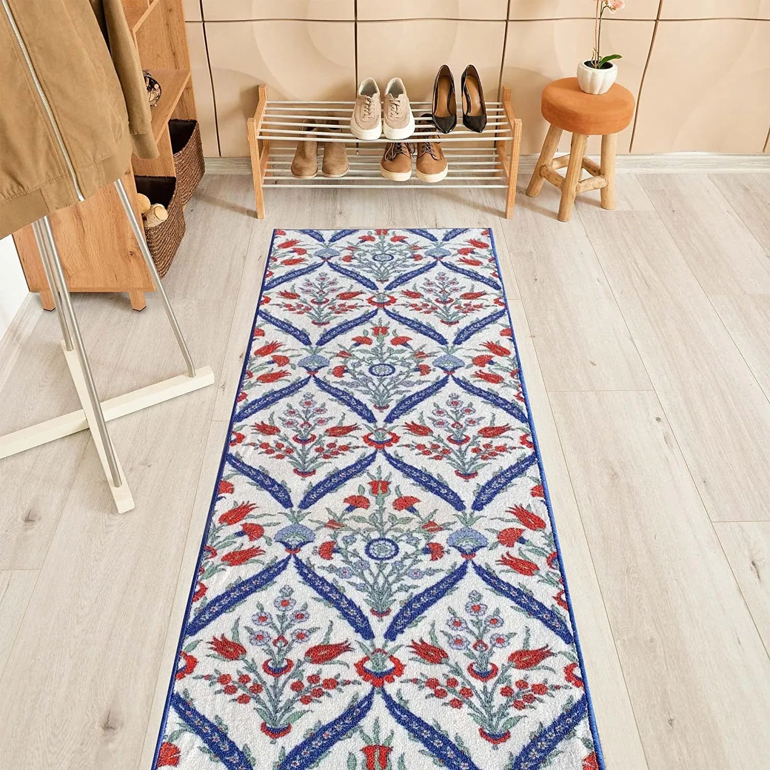 Custom Size Cini Design Non-Slip 26 Inches Wide Hallway Runner Rug