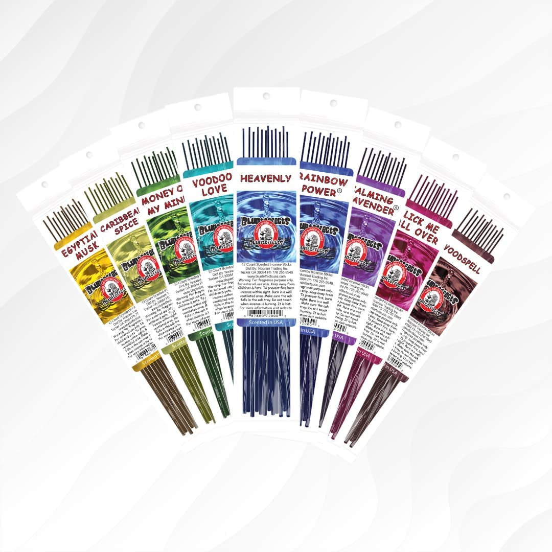Incense - 12 Scents Variety Pack 12 Sticks Each - 11" 144 Total Sticks - 300Grams