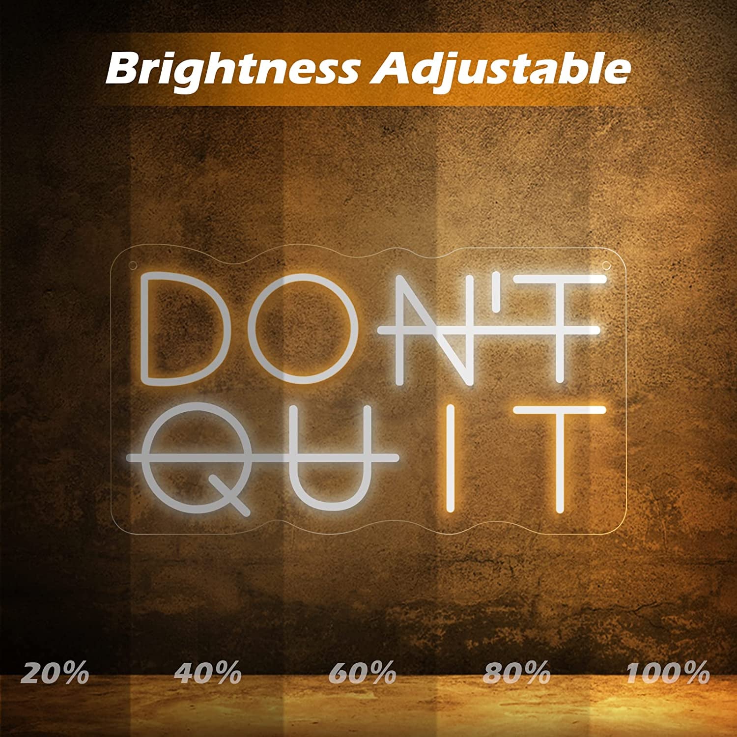 Don'T Quit LED Neon Sign for Wall Decor, DO IT LED Neon Lights Party Decorations, USB Powered Switch LED Neon Lights Lighting Adjustable for Office Room, Gym Room, Man Cave, Gamer Room