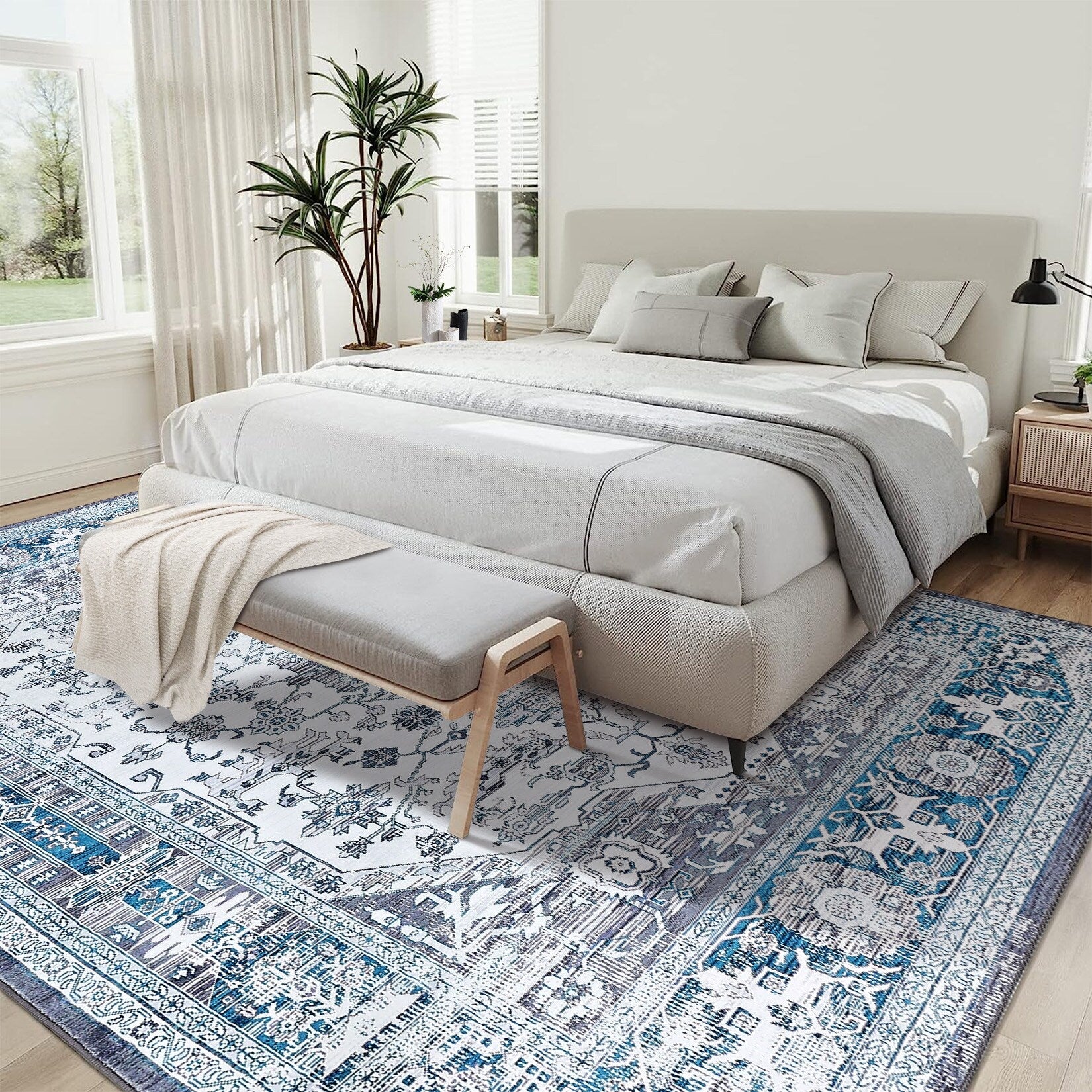 Glowsol Area Rugs Distressed Vintage Accent Carpet for Living Room Washable Rug