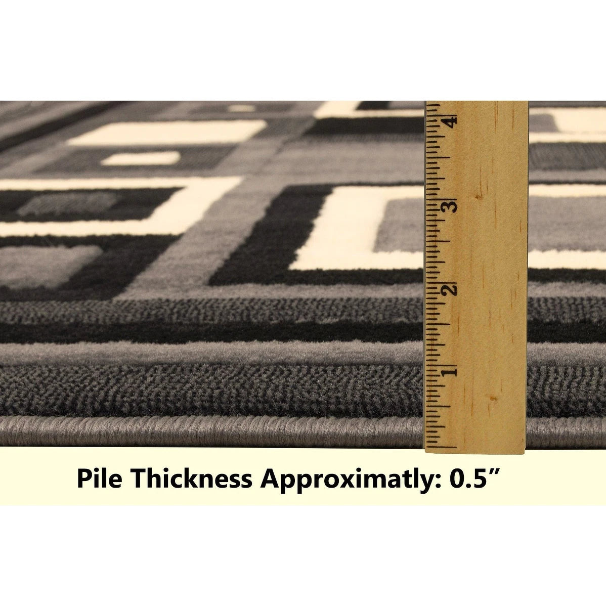 HR Gray, Black, Ivory, Multi Color Modern Contemporary Living Room Rugs-Abstract Carpet with Geometric Pattern