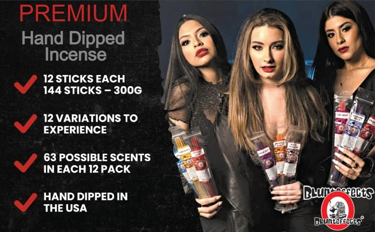 Incense - 12 Scents Variety Pack 12 Sticks Each - 11" 144 Total Sticks - 300Grams