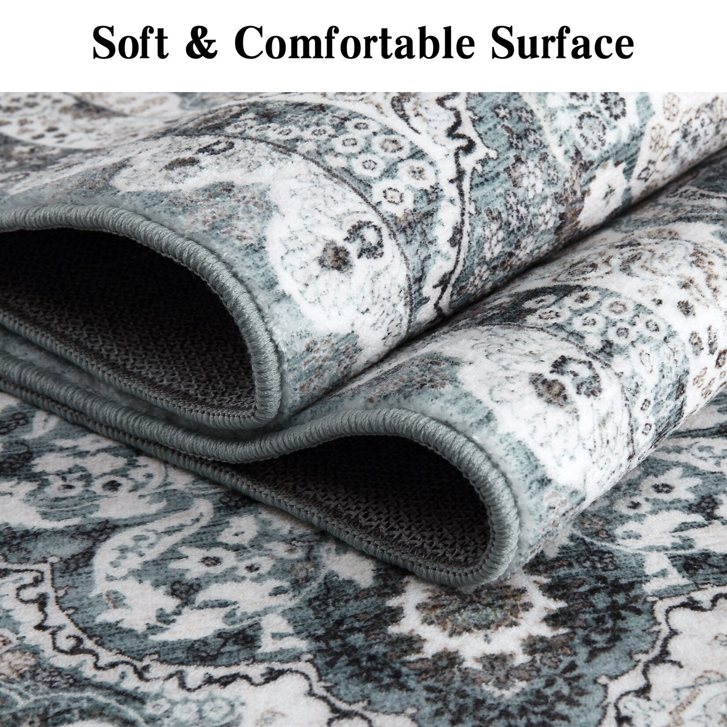 Glowsol Boho Rugs Washable Non-Slip Area Rug Stain Resistant Carpet