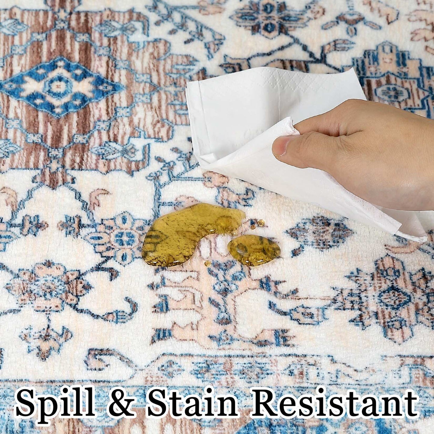 Glowsol Area Rugs Distressed Vintage Accent Carpet for Living Room Washable Rug