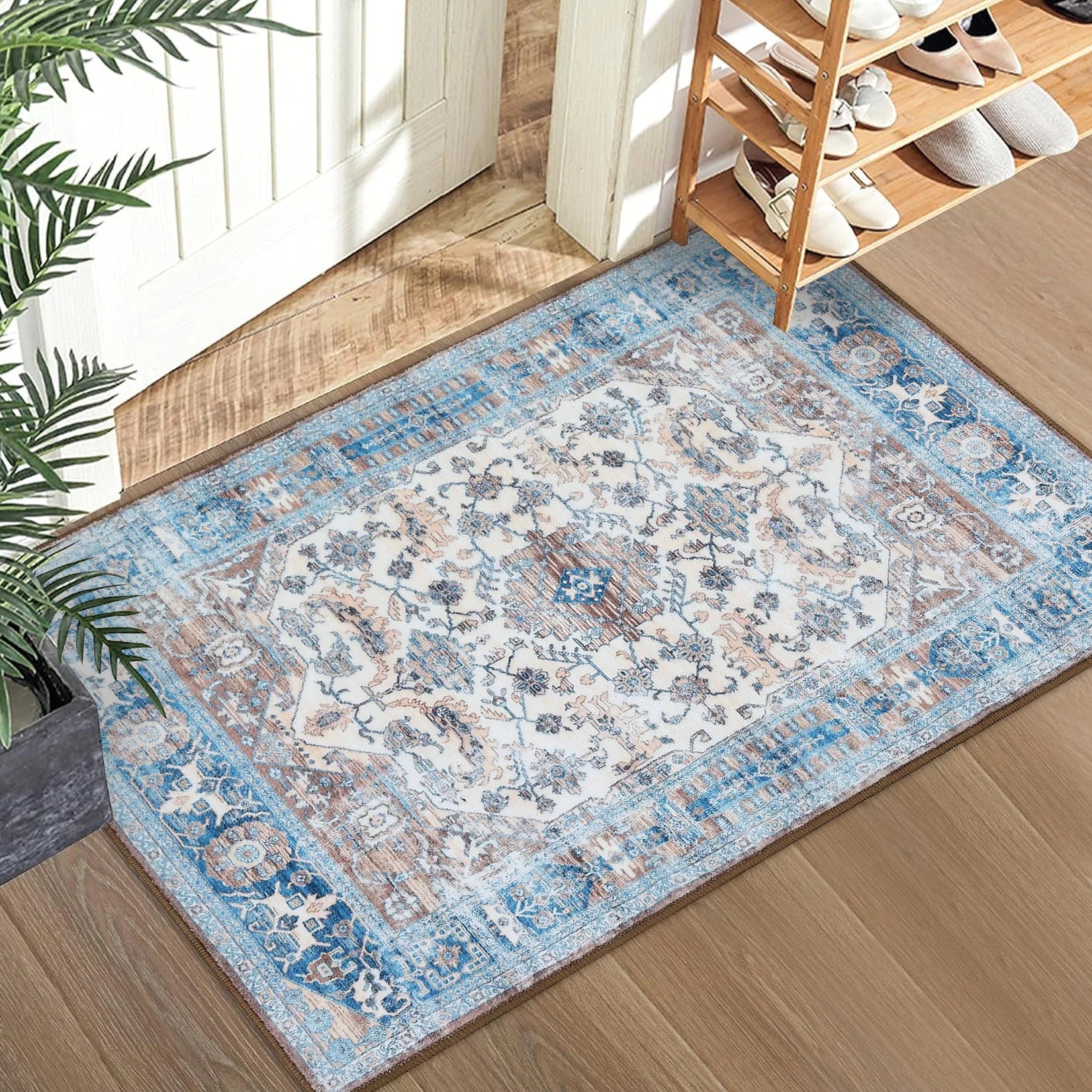 Glowsol Area Rugs Distressed Vintage Accent Carpet for Living Room Washable Rug