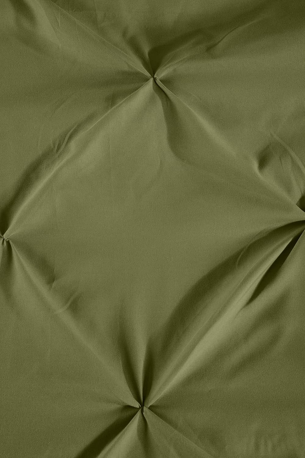 Berlin Olive Green Pinch Pleat Full Comforter Set 3-Piece (1 Comforter and 2 Pillow Shams) Soft Pintuck Lightweight All Season Microfiber Comforter Bedding Set
