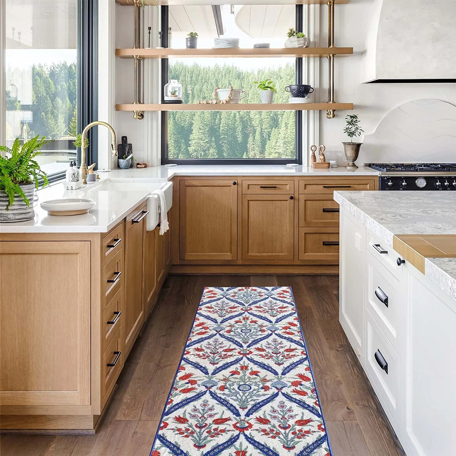 Custom Size Cini Design Non-Slip 26 Inches Wide Hallway Runner Rug