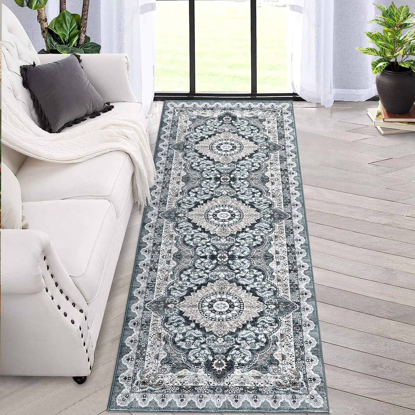 Glowsol Boho Rugs Washable Non-Slip Area Rug Stain Resistant Carpet
