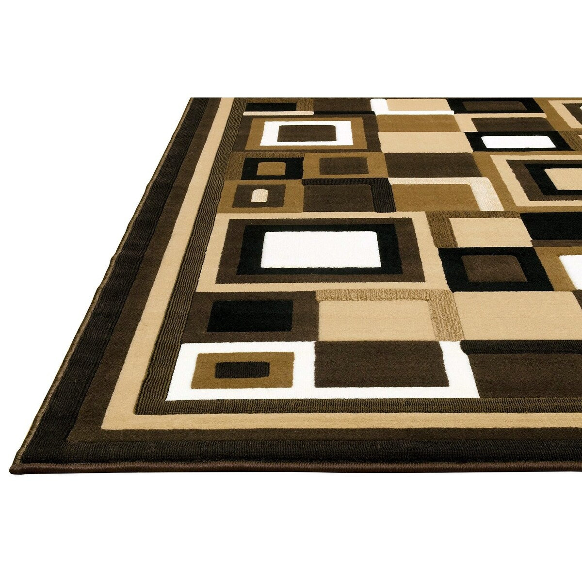 HR Brown, Beige, Chocolate Multicolor Modern Contemporary Living Room Rugs-Abstract Carpet with Geometric Rug