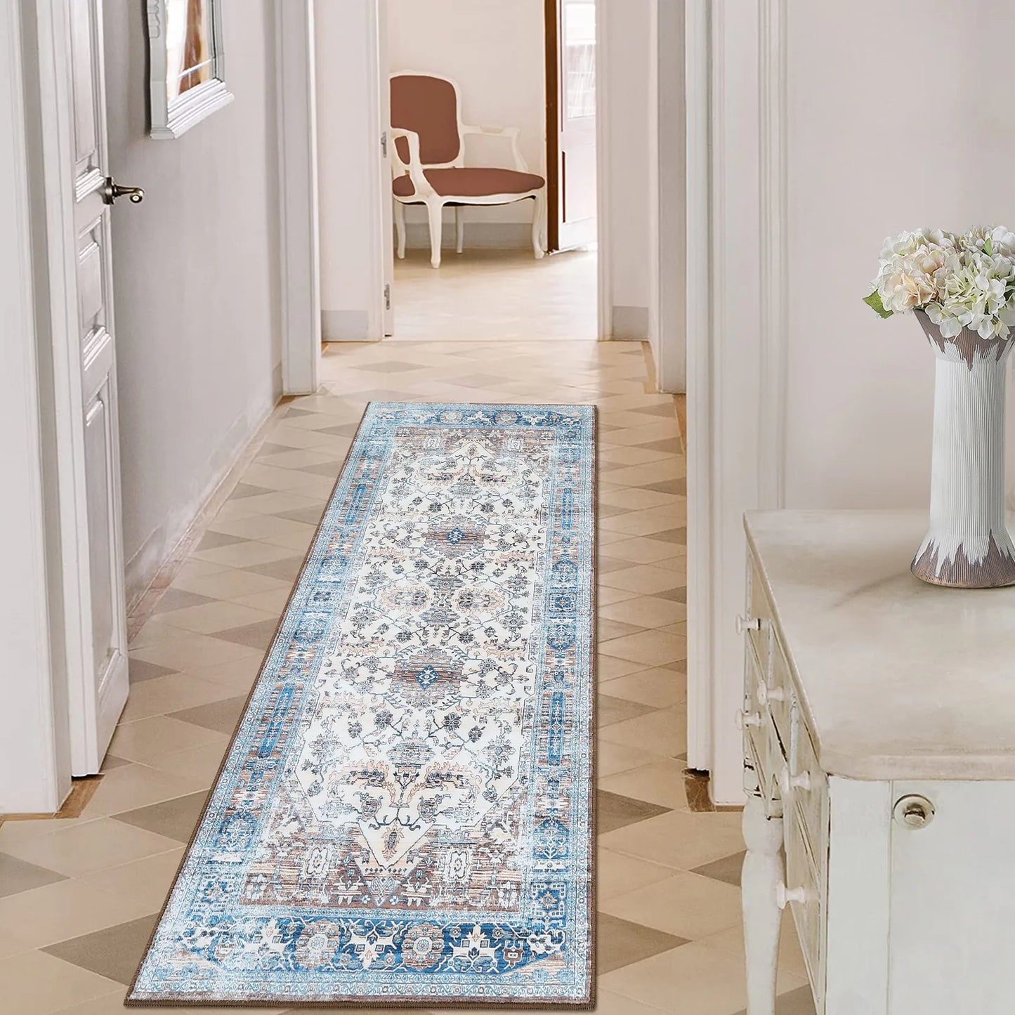 Glowsol Area Rugs Distressed Vintage Accent Carpet for Living Room Washable Rug