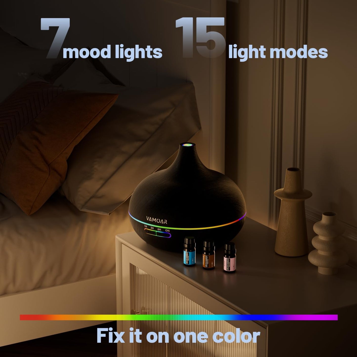 Essential Oil Diffuser Gift Set,Top 10 Pure Essential Oils,550Ml Diffuser & Diffuser Humidifier with 4 Timer &Auto Shut-Off for & 15 Ambient Light Settings