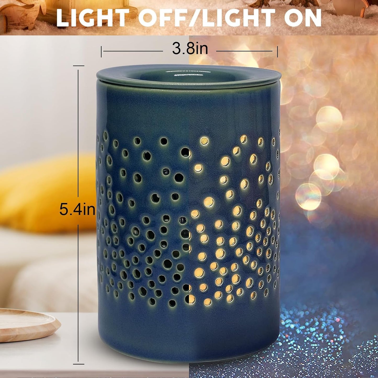 Wax Melt Warmer Burner Ceramic Electric Fragrance Oil Burner Melter for Home Office Bedroom Living Room Gifts & Decor