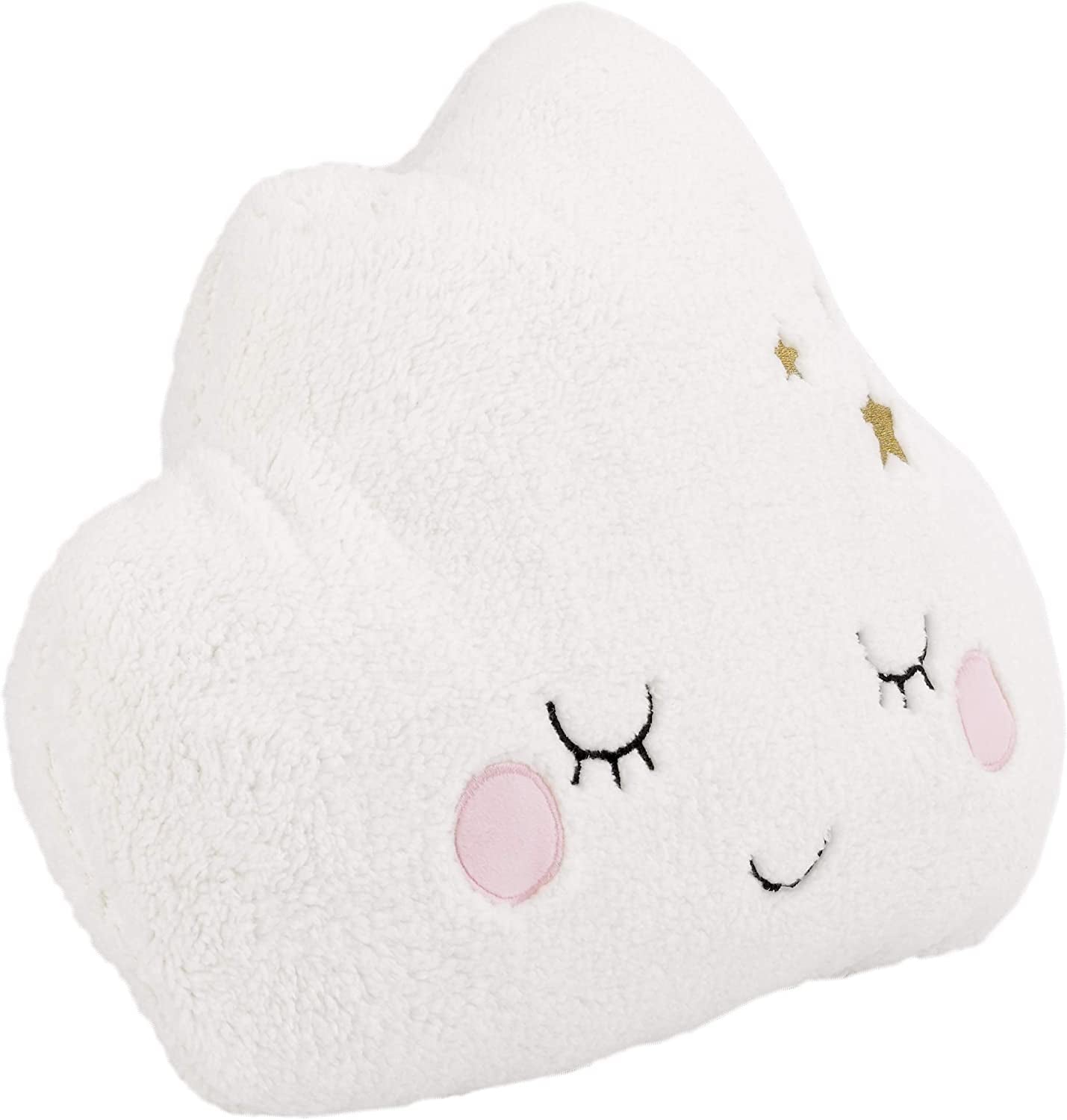 Little Love by - Plush Cloud Shaped Decorative Pillow, Decorative Nursery Pillow, Playroom Décor, Cute Throw Pillows, White, 1 Count (Pack of 1)