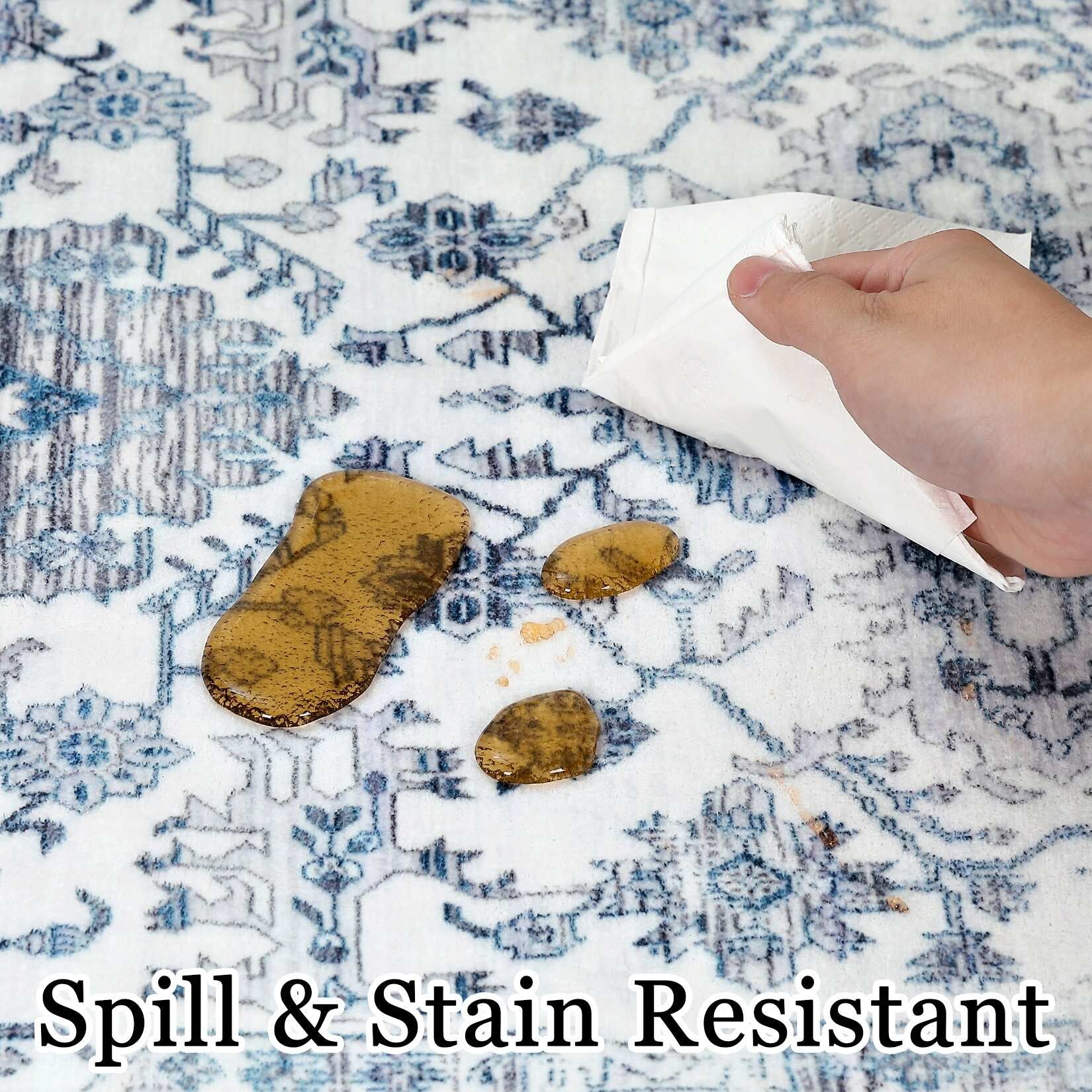 Glowsol Area Rugs Distressed Vintage Accent Carpet for Living Room Washable Rug