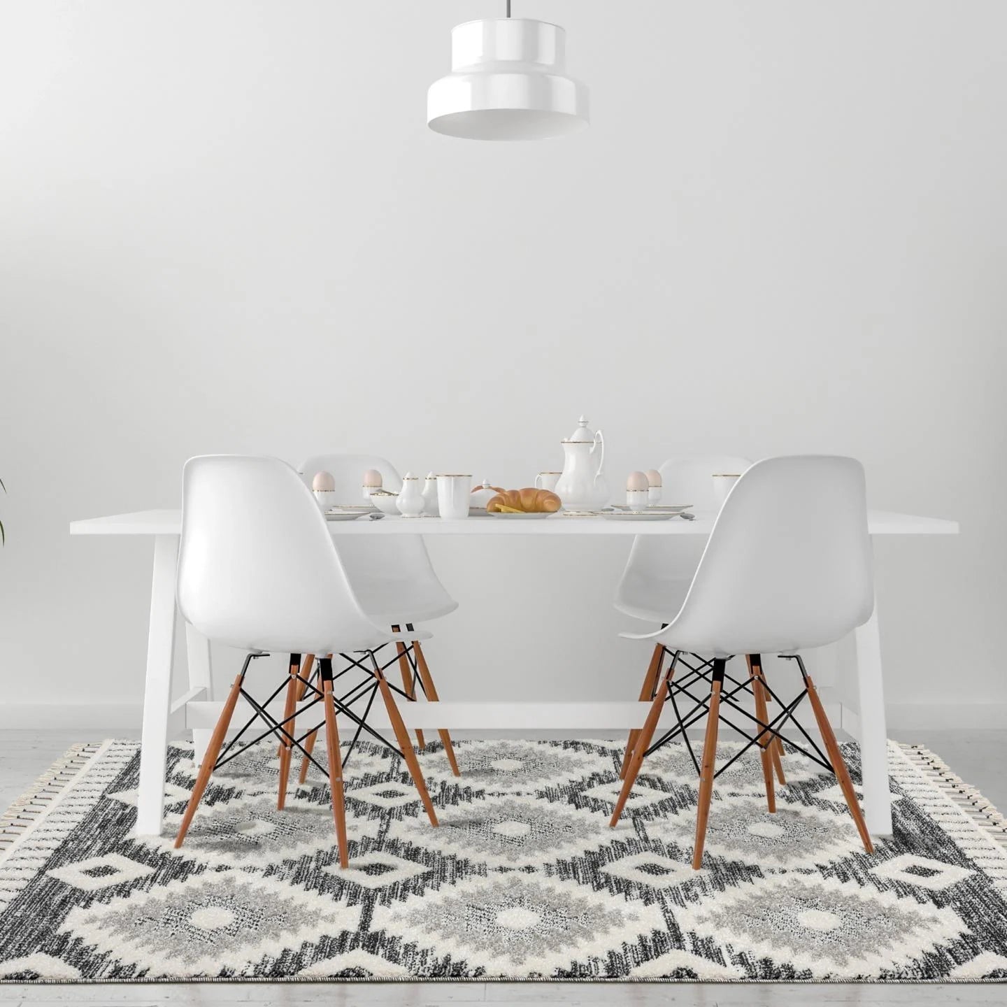 Luxe Weavers Moroccan Geometric Diamond Area Rug, Indoor Carpet with Fringes