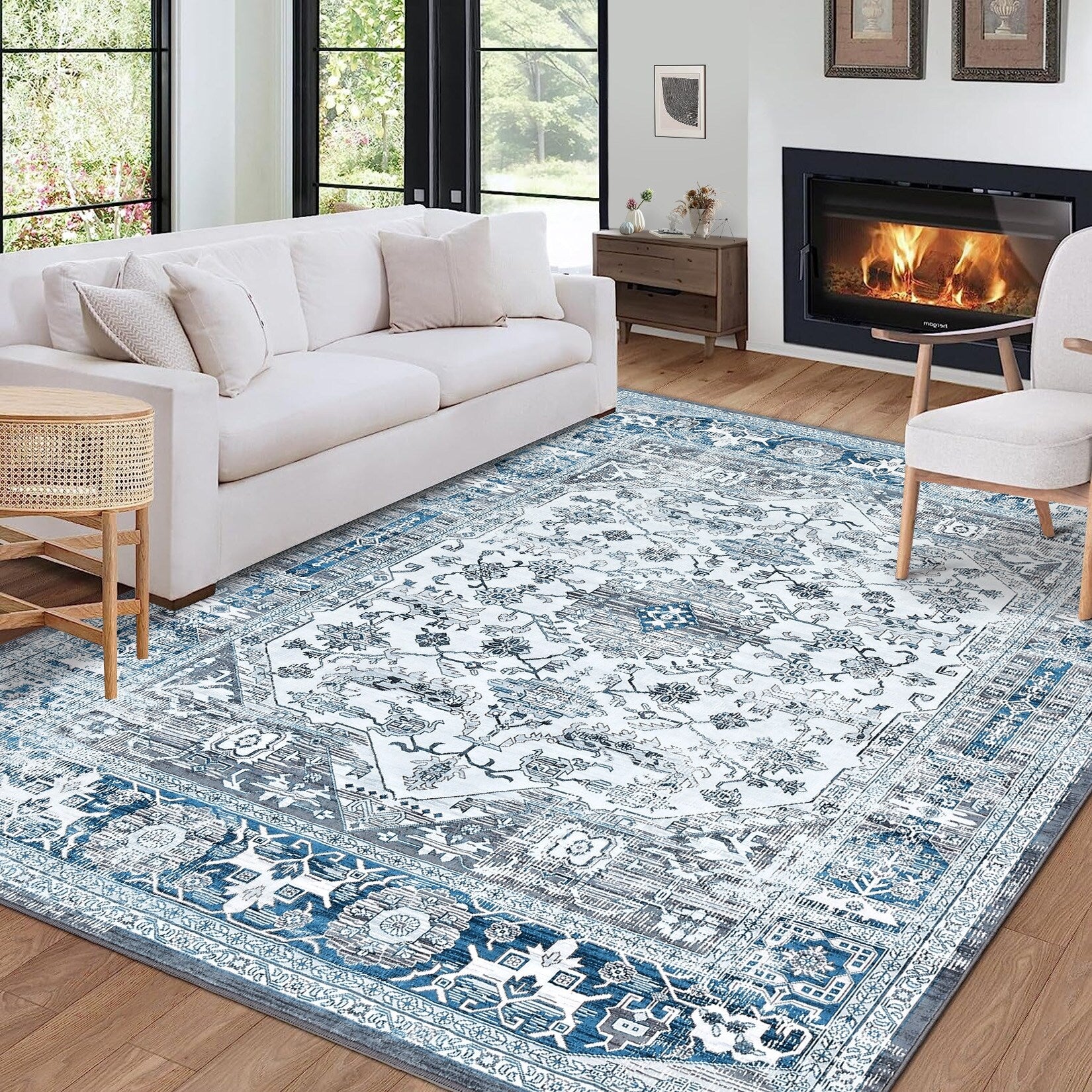 Glowsol Area Rugs Distressed Vintage Accent Carpet for Living Room Washable Rug