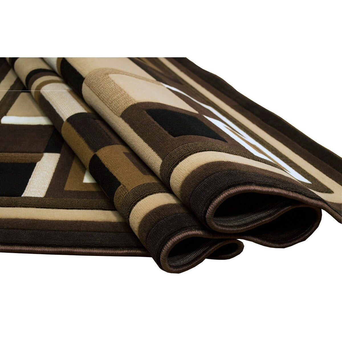 HR Brown, Beige, Chocolate Multicolor Modern Contemporary Living Room Rugs-Abstract Carpet with Geometric Rug