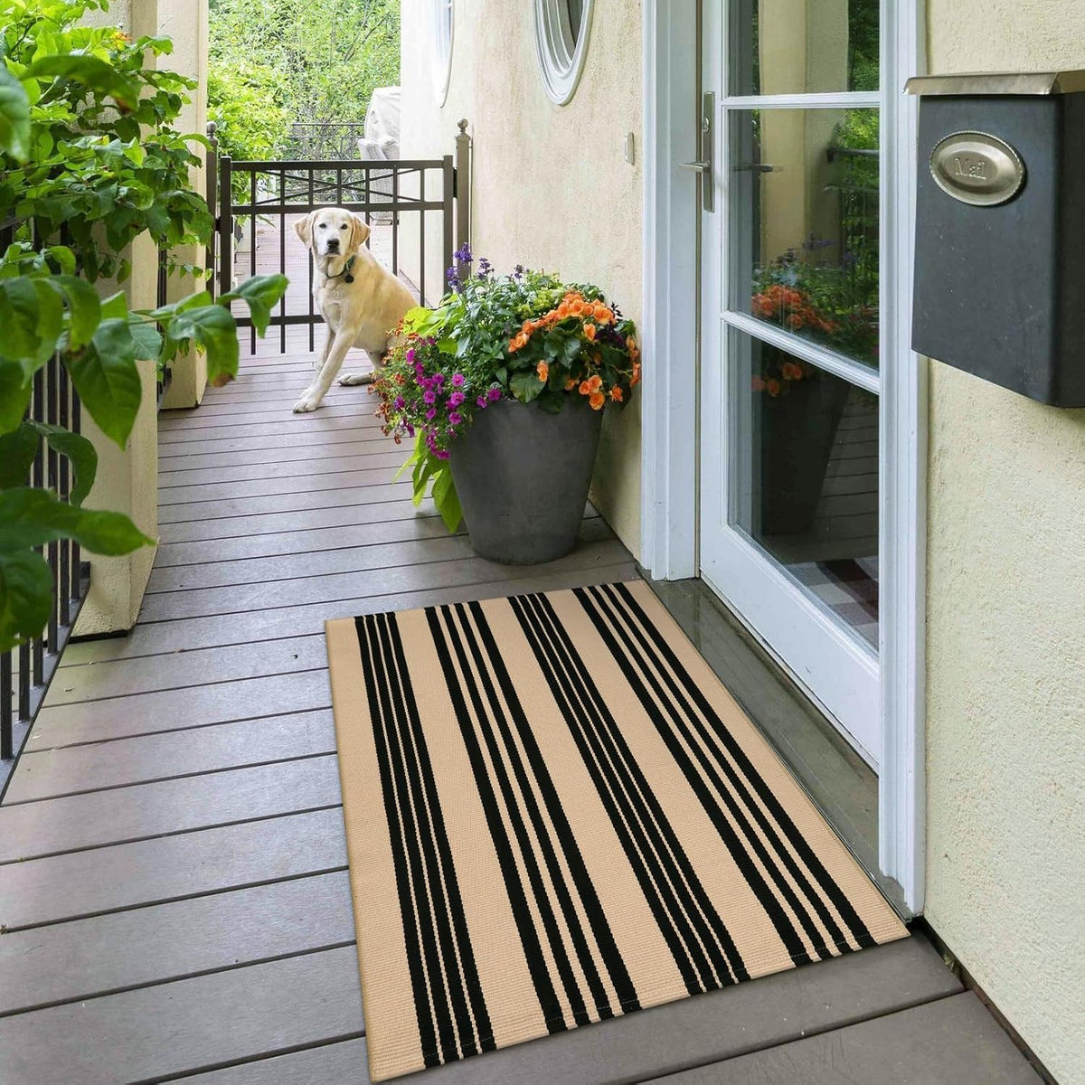 Front Door Mat 24"X51", Striped Porch Rug Outdoor Door Mat Fall Decor