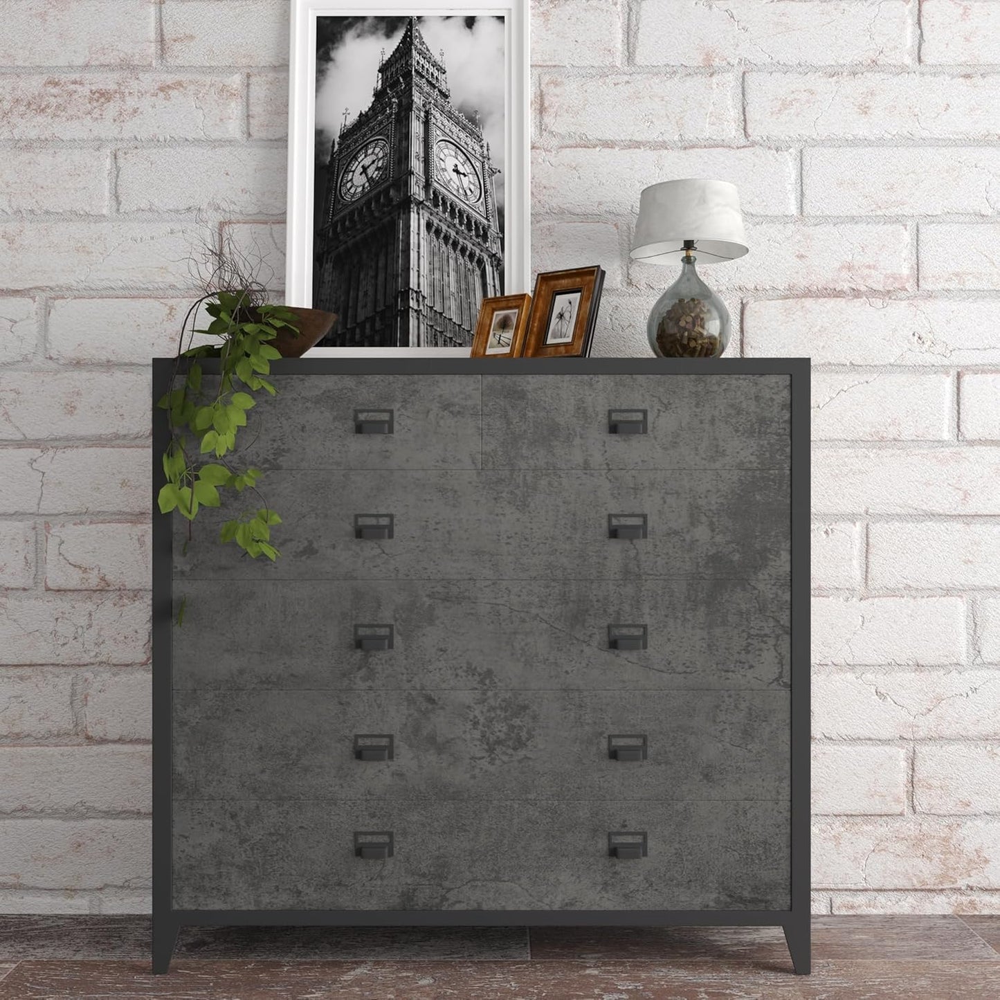 24"×197" Dark Grey Concrete Contact Paper Self Adhesive Gray Faux Cement Wallpaper Peel and Stick Waterproof