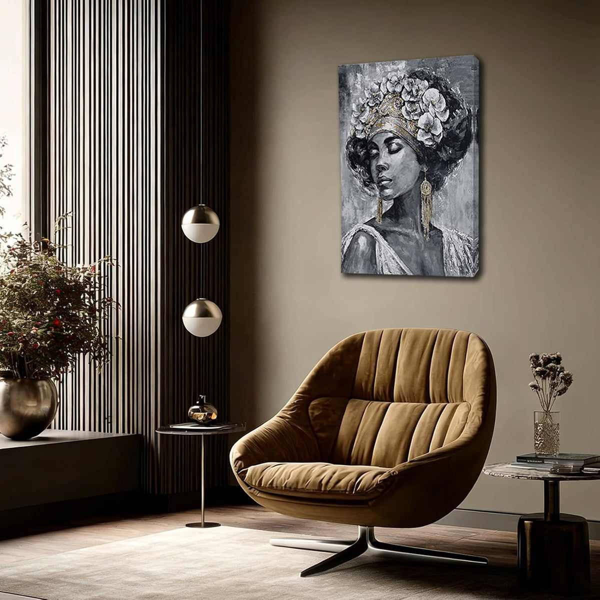 Abstract African Woman Canvas Wall Art for Living Room 24X36 Inch