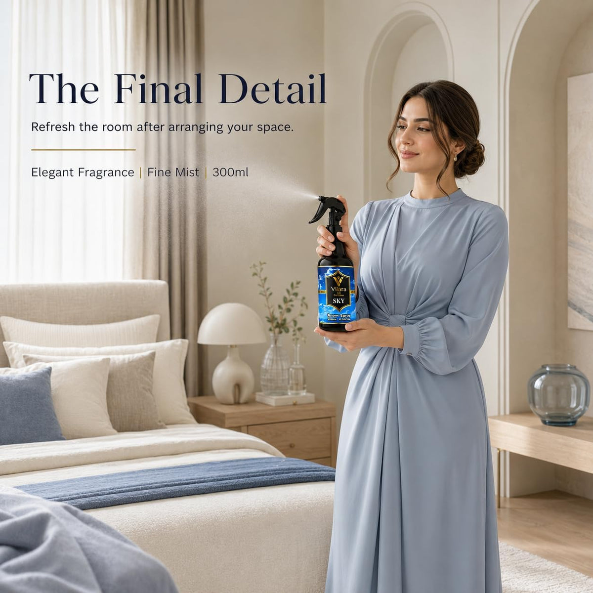 Room Spray Freshener - Long-Lasting Luxury Scents - Room and Linen Spray for Bedding, Sheets, Fabric, Furniture for Aromatherapy - 10.14 Fl Oz (Sky)