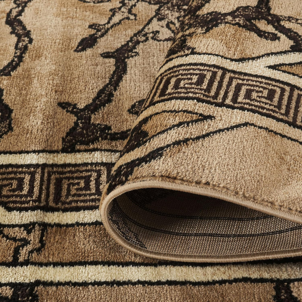 Area Rug Modern 2X7 Runner Brown Beige Black Cream Marble Soft Contemporary Floor Carpet with Premium Fluffy Texture for Indoor Living Dining Room and Bedroom Area