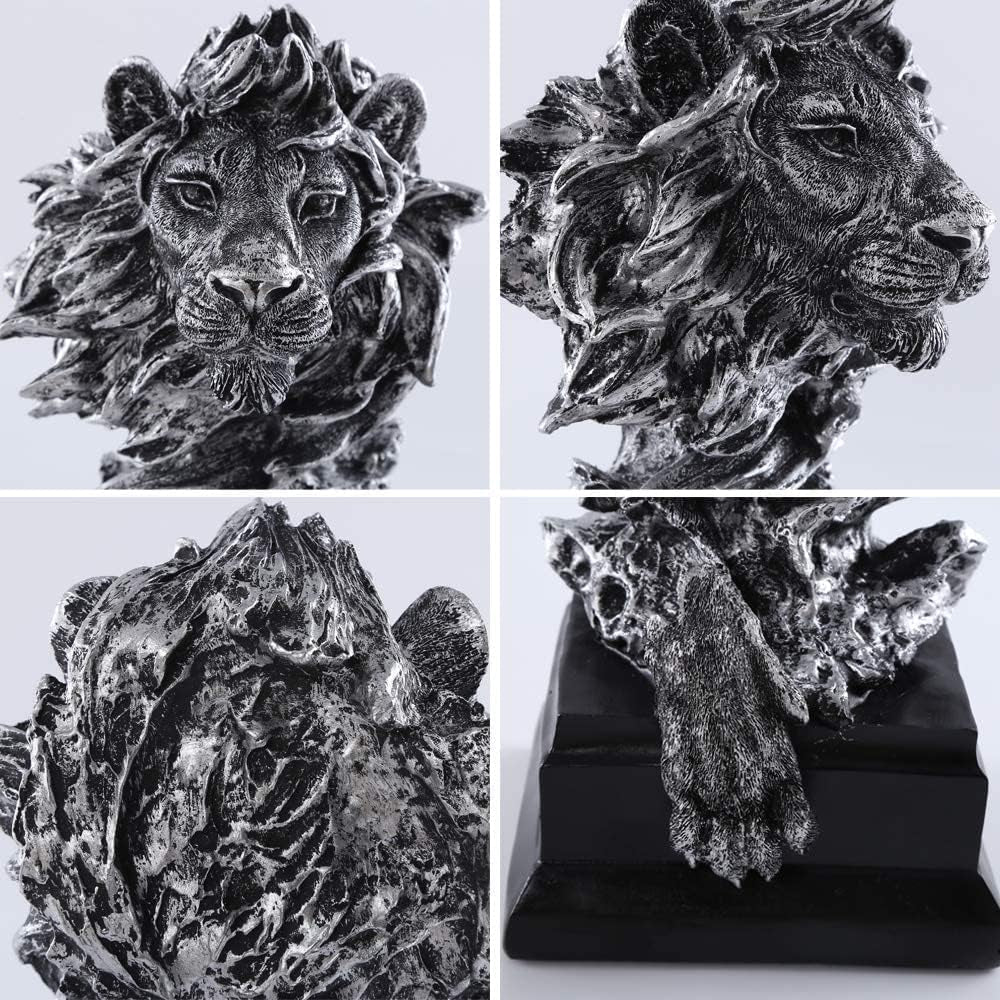 Sandstone Lion Figurines - the King of Beasts, Silver Color (HH17-D3)