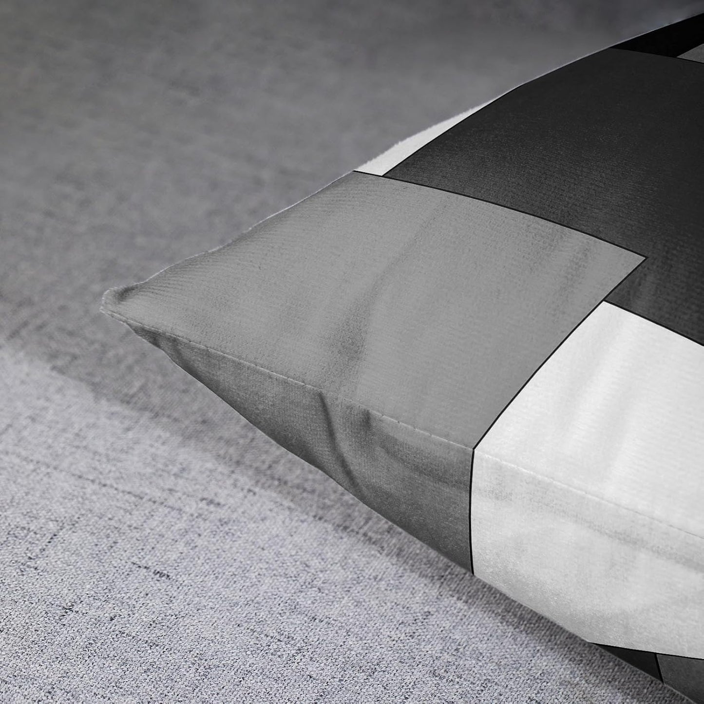 Throw Pillow Covers Set of 2, 18 X 18 Inch, Black Gray White