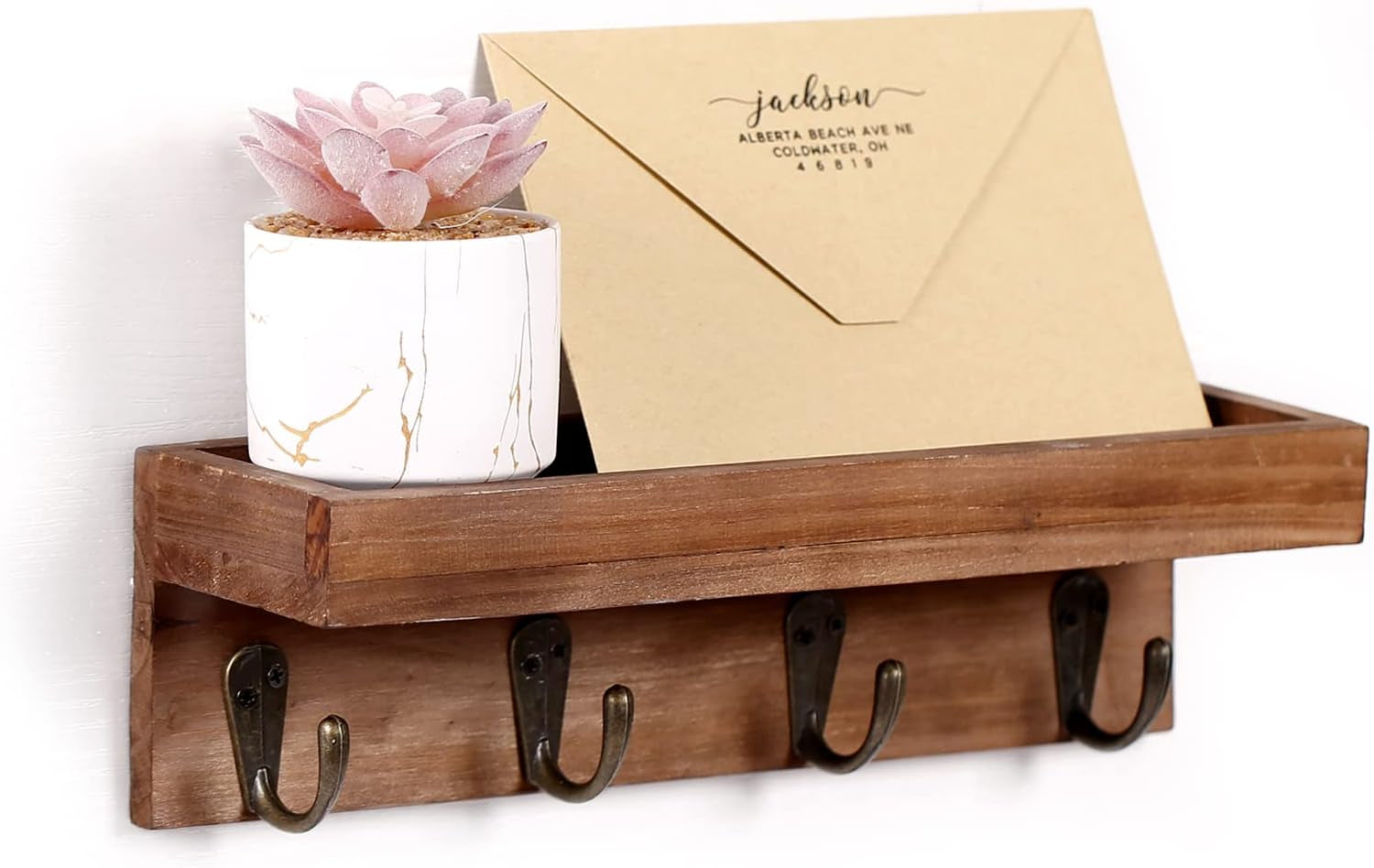 Artificial Plants and Succulents in 2 White Ceramic Pots, Small Fake Plants for Desk