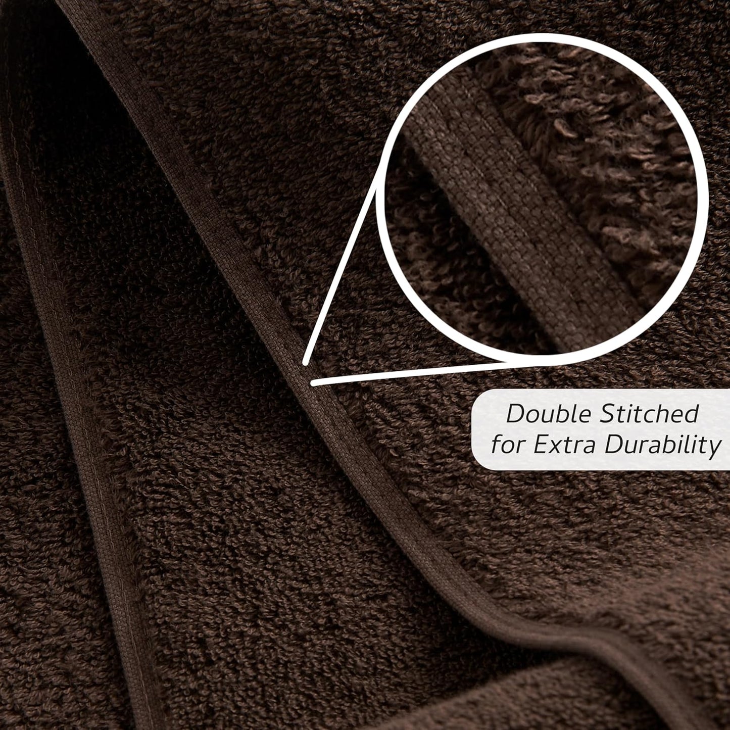 Premium 6 Piece Towel Set, 100% Turkish Cotton Soft Absorbent Towels (Chocolate Brown, 6 Piece Towel Set)