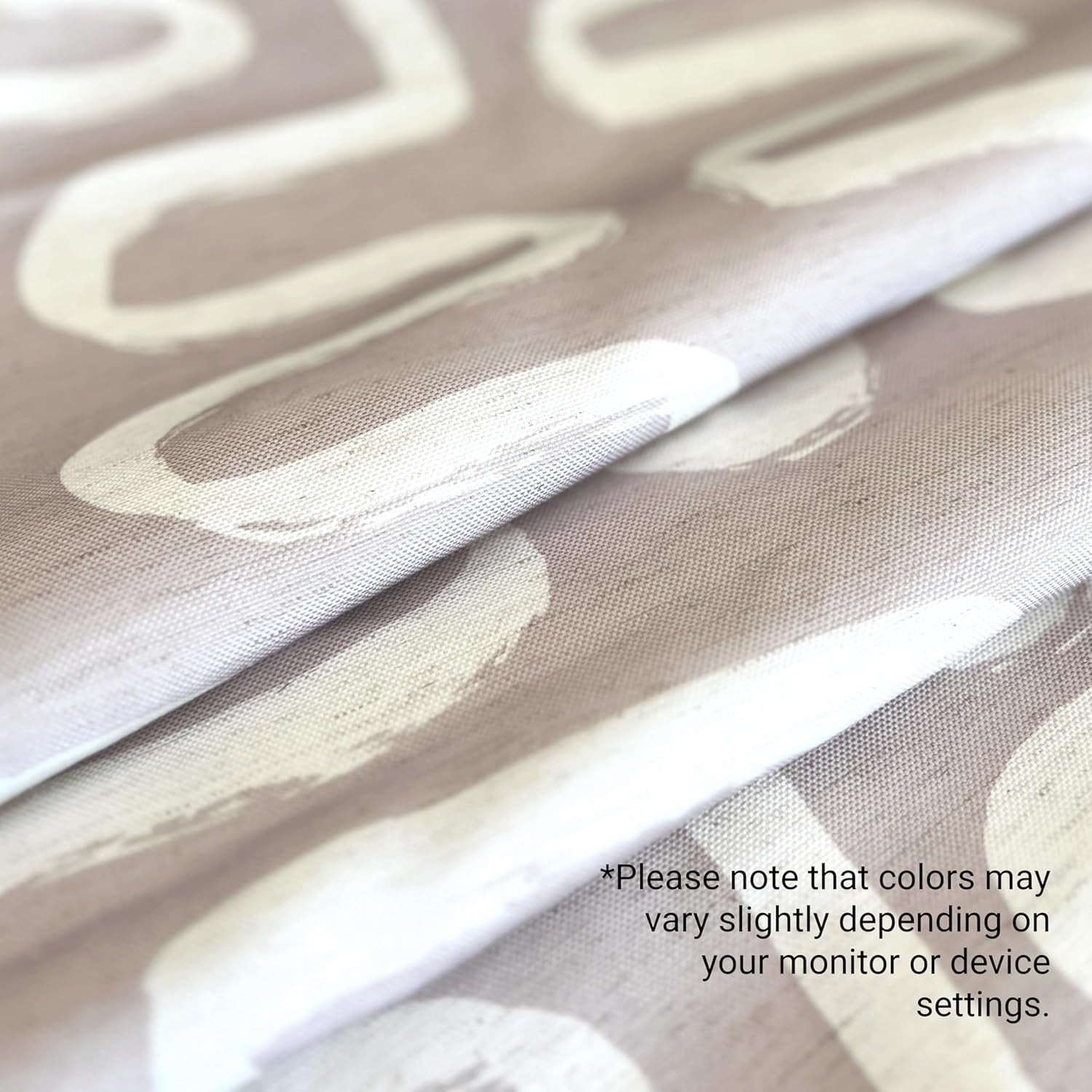 Linen Beige White Abstract Print Shower Curtain - Boho Pattern - Modern Minimalist Home Decor - Neutral Scandi Style, 72X72 Inches (Linen Lines)