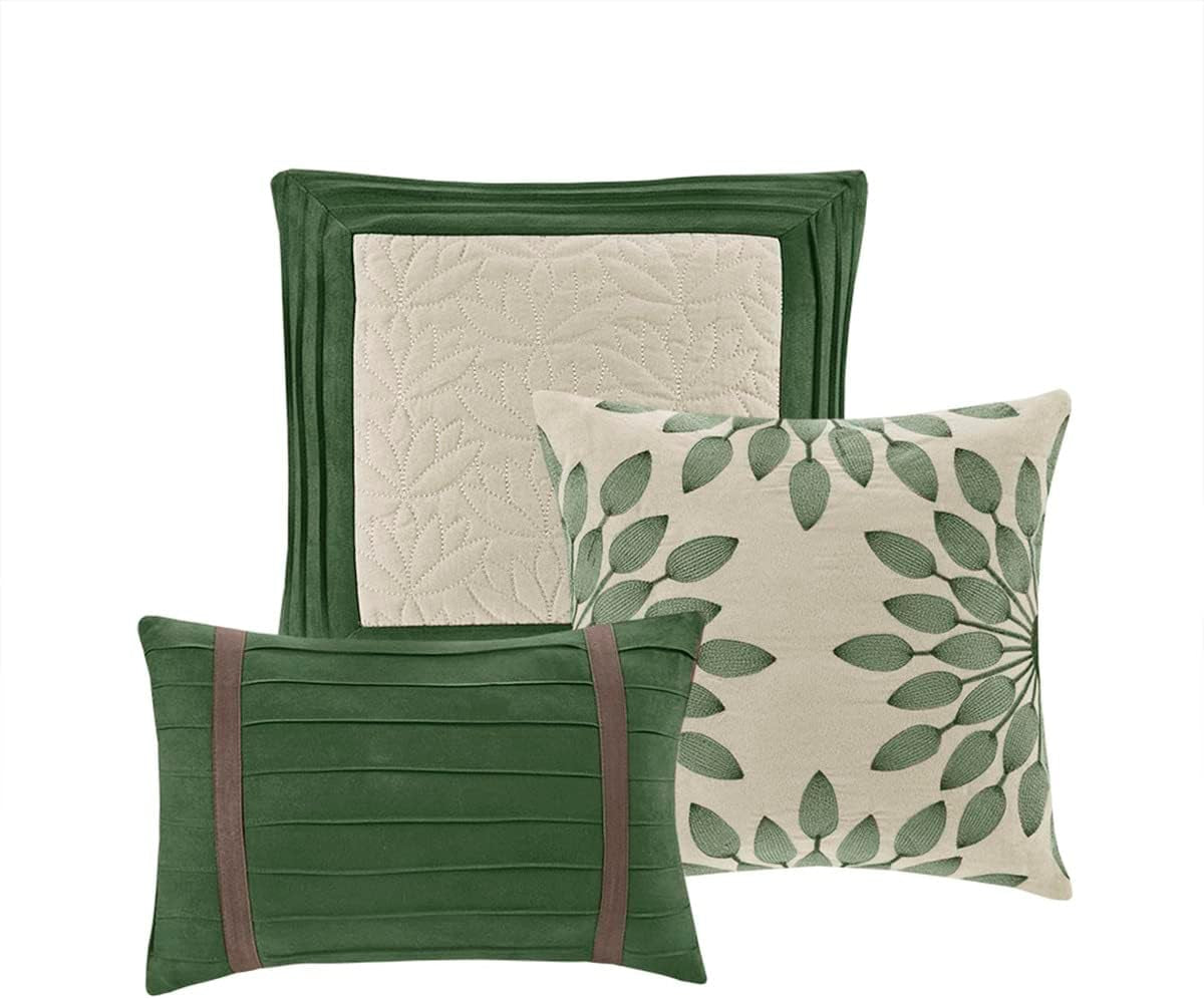 California King Cozy Comforter Set-Luxury Faux Suede Design, Green, (104 in X 92 In)